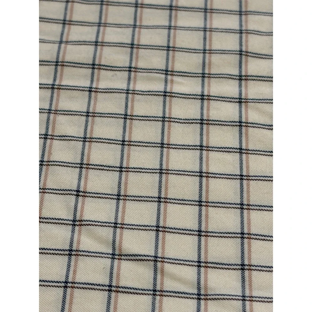 Ralph Lauren Home Standard Pillowcases Pair Cream Navy Windowpane Plaid Cotton